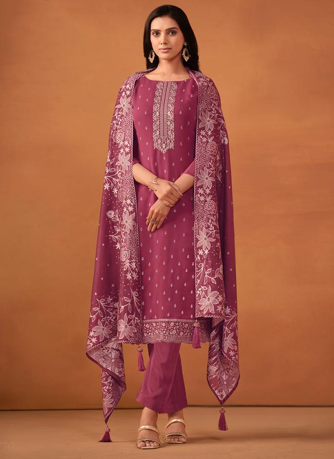 Georgette Rani Festival Wear Embroidery Work Salwar Suit